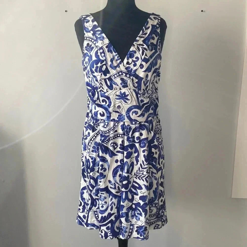 Lauren Ralph Lauren|  V-Neck Sleeveless Dress